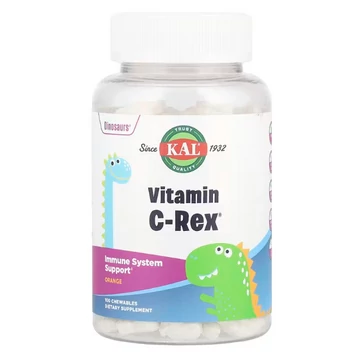 KAL Dinosaurs Vitamin C-Rex, narancs ízű rágótabletta, 100 mg, 100 db