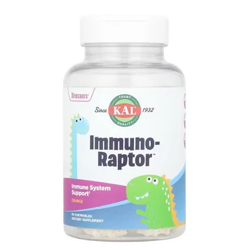 KAL Dinosaurs o-Raptor, narancs ízű rágótabletta, 60 db