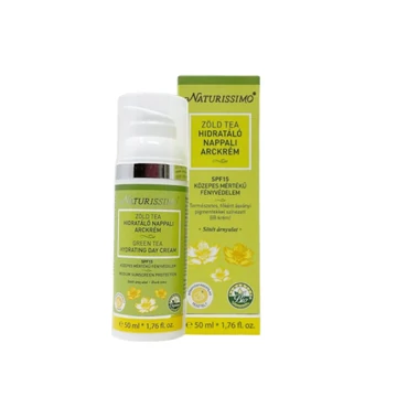 Naturissimo Zöld tea hidratáló nappali arckrém - SPF 15 - sötét, 50 ml