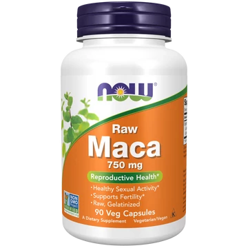 NOW Foods Raw Maca 750 mg vegán kapszula, 90 db