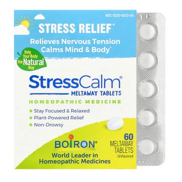 Boiron StressCalm, természetes feszültség- és stresszoldó formula, íztelen, 60 szopogató tabletta