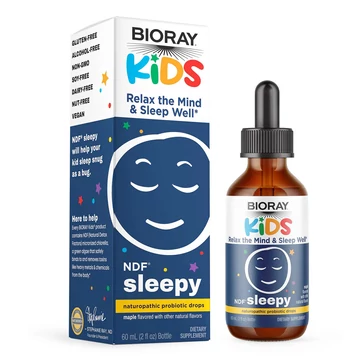 Bioray Kids NDF Sleepy, természetes alvást támogató formula, juhar ízű, alkoholmentes, 59 ml