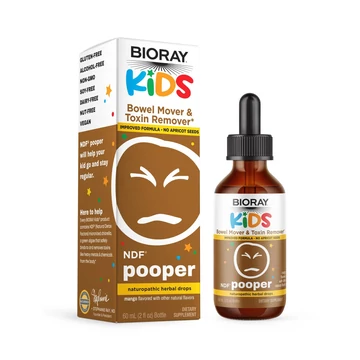 Bioray Kids NDF Pooper, természetes bélműködést támogató formula, mangó ízű, 59 ml