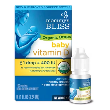Mommy's Bliss Organikus Baby D-vitamin cseppek, újszülött kortól, 3,24 ml