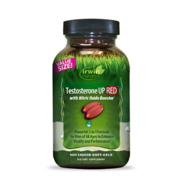 Irwin Naturals Testosterone UP Red Tesztoszteron és Nitrogén-Oxid támogató formula, 100 db lágyzselatin kapszula