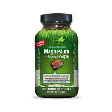 Irwin Naturals Szív- és Izomtámogató formula, Magnézium + Cékla & CoQ10, 60 db lágyzselatin kapszula