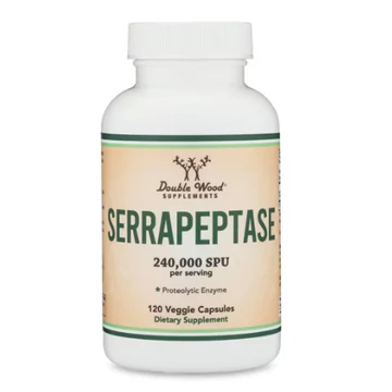 Double Wood Supplements Serrapeptase, 240,000 SPU, 120  db