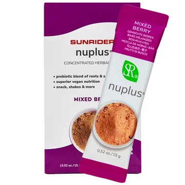 Sunrider Nuplus növényi élelmiszer Áfonyás, 10 x 15g