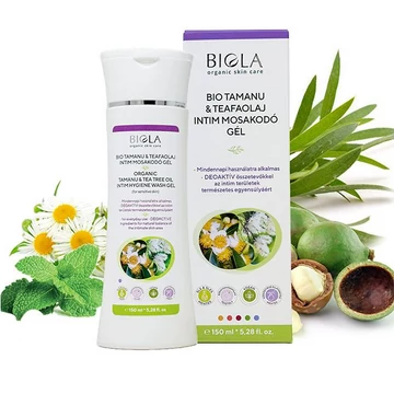 Biola Bio Tamanu & Teafa intim mosakodó gél kamilla kivonattal, 150ml