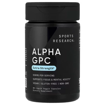 Sports Research Alpha GPC, 315mg, 60 db folyékony növényi kapszula