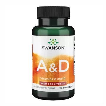 Swanson A&D vitamin halolajból, 1500mcg+400NE lágyzselatin kapszula, 250 db