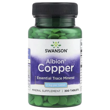 Swanson Copper albionréz-biszglicinát, 2 mg, 300 db