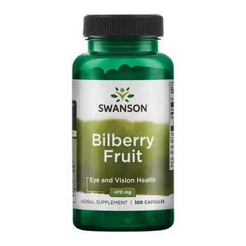 Swanson Bilberry fruit fekete áfonya gyümölcs, 470 mg, 100 db