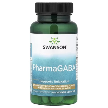 Swanson PharmaGABA™, Eper-Citrom ízű rágótabletta, 100 mg, 60db