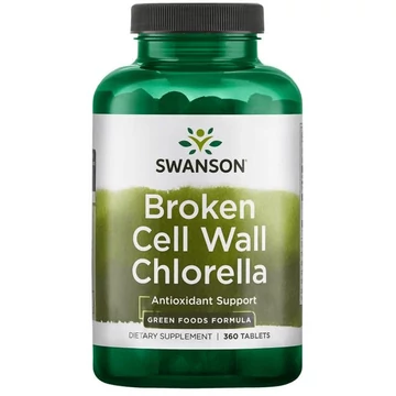 Swanson Chlorella alga törött sejtfalu, 500 mg, 360 db