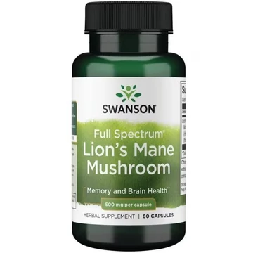 Swanson Lion's mane mushroom süngomba kivonat, 500 mg, 60 db