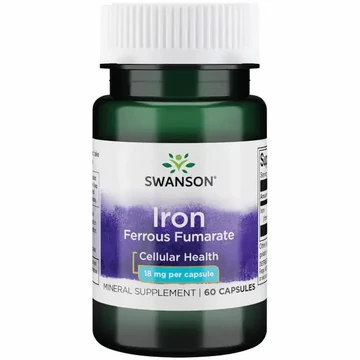 Swanson Iron fumarate vas - fumarát gyomorkímélő, 18 mg, 60 db