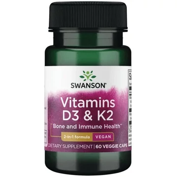 Swanson D3+k2 vitamins , 2000NE+75mcg növényi kapszula, 60 db
