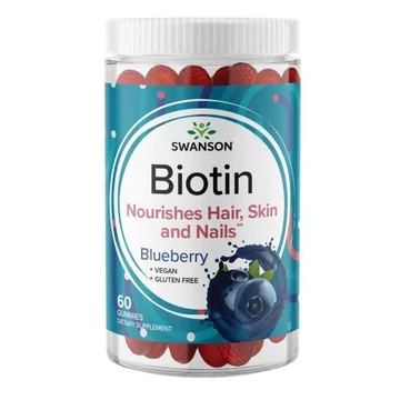 Swanson Biotin gumivitamin áfonya ízben, 2500 mcg, 60 db