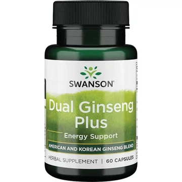 Swanson Dual ginseng plus, komplex, 60 db
