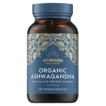 Organikus ashwagandha és fekete bors kivonat, 120 db, Ayurvediq Wellness