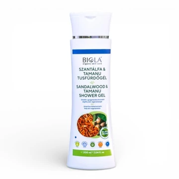 Biola Szantálfa & tamanu tusfürdő gél, 200 ml