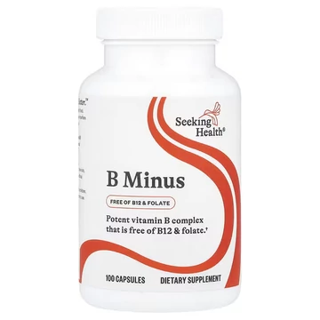 Seeking Health B-Minusz B-vitamin komplex (B12 és folát nélkül), 100 db