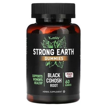 YumVs Strong Earth fekete kohos gyömbérrel barack ízű gumivitamin, 60db