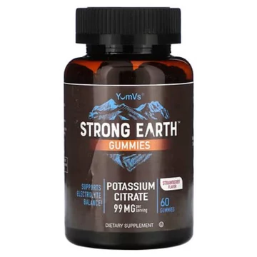 YumVs Strong Earth Kálium-Citrát eper íztű gumivitamin, 60db