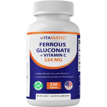 Vitamatic Vas-glükonát + C-vitamin, 250 tabletta