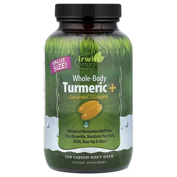 Irwin Naturals Kurkuma &amp;amp; Kurkumin Bioaktív Komplex, 120 db lágyzselatin kapszula