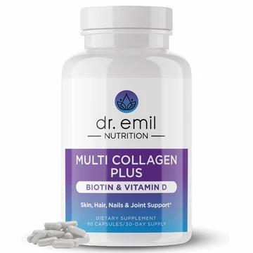 Dr. Emil Nutrition Multi Kollagén + Biotin &amp;amp; D-vitamin, Haj, bőr és köröm támogatására, 90 db