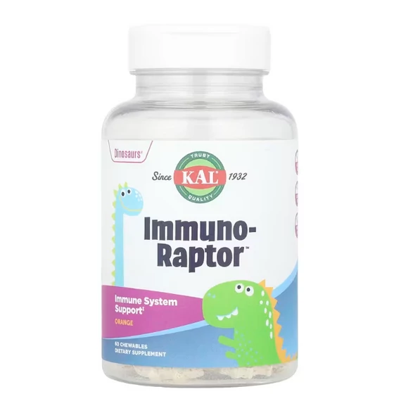 KAL Dinosaurs Immuno-Raptor, narancs ízű rágótabletta, 60 db