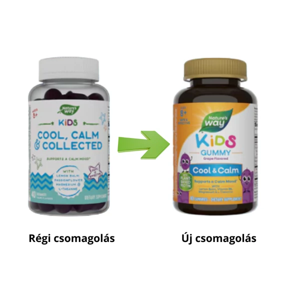 Nature's Way Kids Cool & Calm gumivitamin, szőlő ízű, 8 éves kortól, 40 db gumicukor