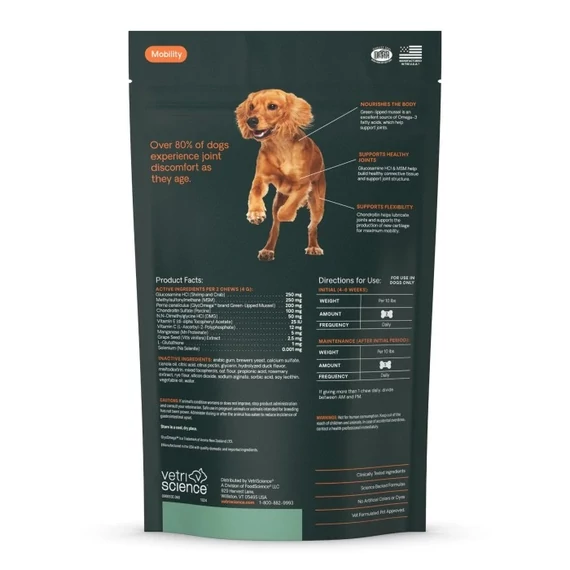 Vetri Science GlycoFlex Plus csípő- és ízületi támogatás kis testű kutyáknak, kacsa ízesítés, 60 db