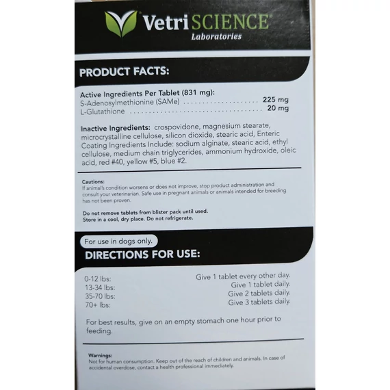 Vetri Science SAMe máj erősítő, 225 mg, 30db - szavatossági idő: 2026.04.30.