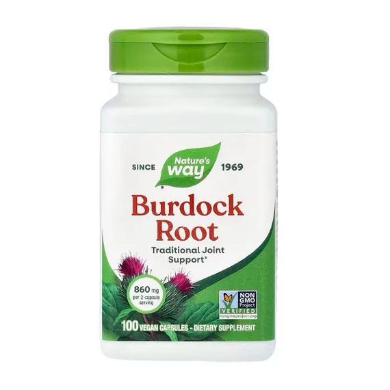 Nature's Way Burdock Root, bojtorján gyökér, 430 mg, 100 db