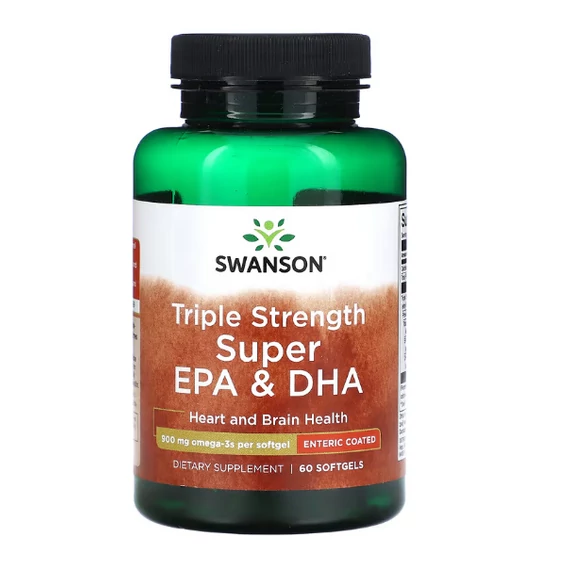 Swanson Super EPA & DHA Triple Strength Omega-3 lágyzselatin kapszula, 900 mg, 60 db