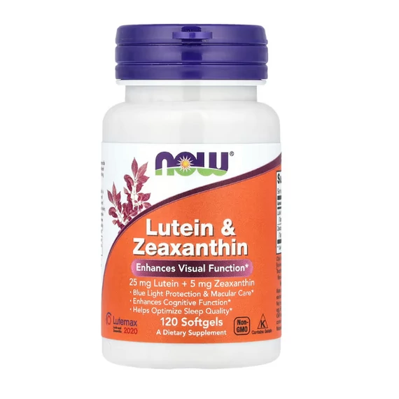 NOW Foods, Lutein & Zeaxanthin lágyzselatin kapszula, 120 db