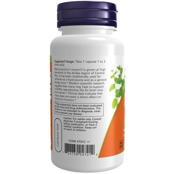 NOW Foods Maca 500 mg vegan kapszula, 250 db