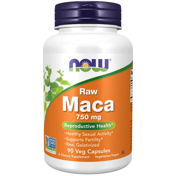 NOW Foods Raw Maca 750 mg vegán kapszula, 90 db