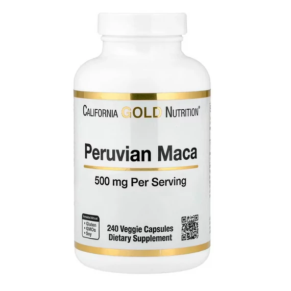 California Gold Nutrition, Perui Maca, 500 mg növényi kapszula, 240 db