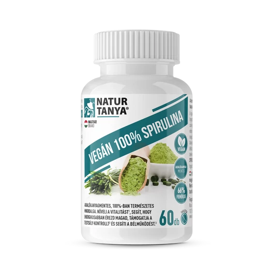 Natur Tanya Vegán 100% Spirulina, 60 db