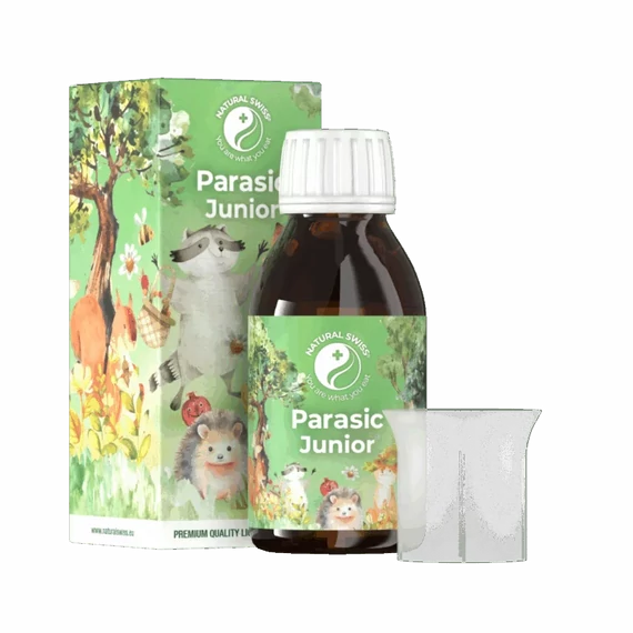 NaturalSwiss PARASIC JUNIOR Parazitaellenes gyógynövény szirup gyermekeknek 150ml
