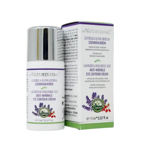 Naturissimo Levendula & hyaluronsav szemránckrém , 15 ml