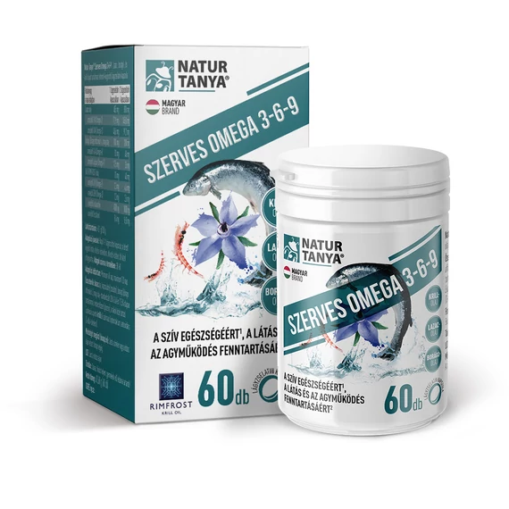 Natur Tanya Szerves Omega 3-6-9 zsírsavak 3 féle természetes olajforrásból, 60 db