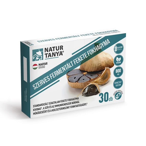 Natur Tanya Szerves fermentált fekete fokhagyma, 30 db