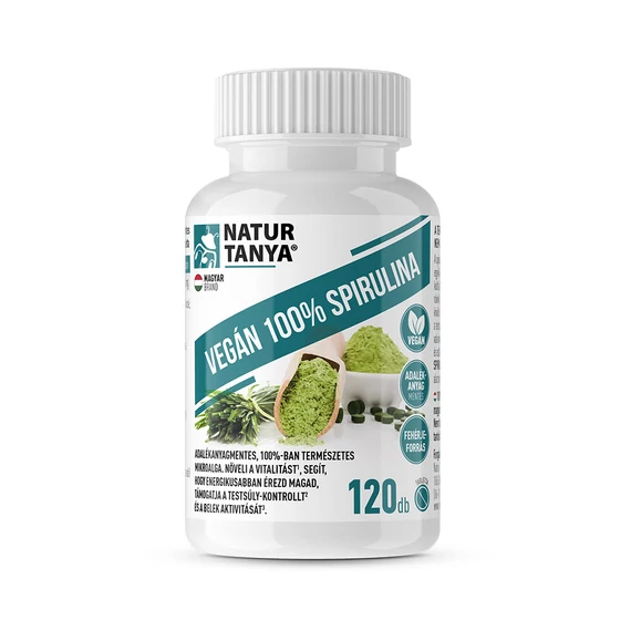 Natur Tanya Vegán 100% Spirulina, 120 db
