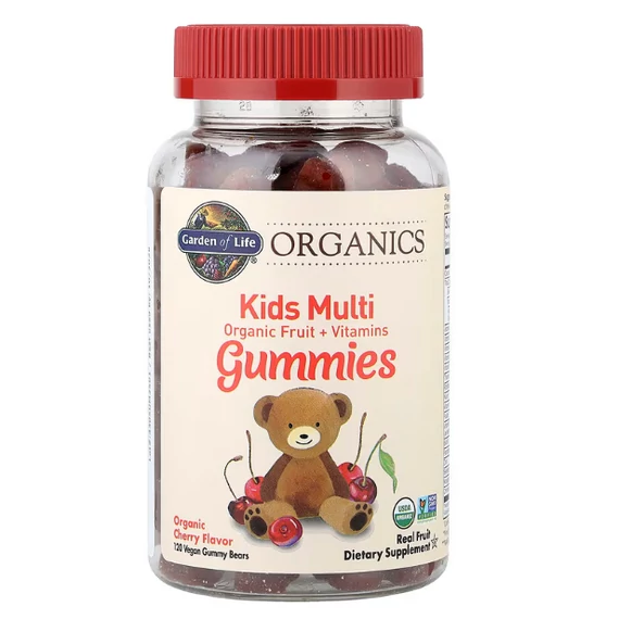 Garden of Life Kids Multi gumivitamin, organikus cseresznye íz, 120 db vegán gumivitamin