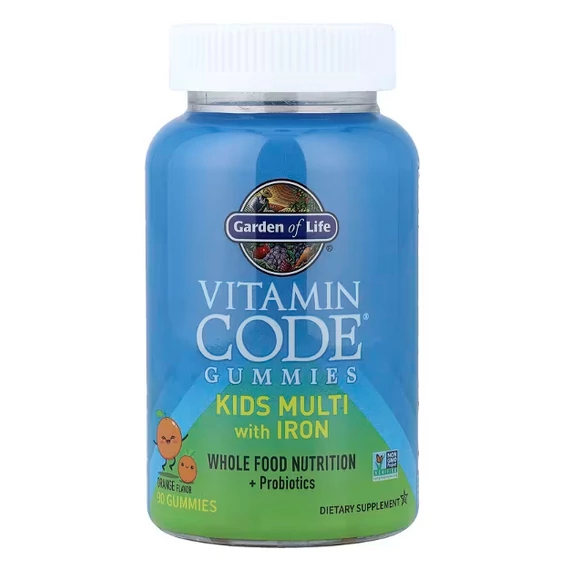 Garden of Life Vitamin Code Kids Multivitamin vassal, narancs íz, 90 db gumivitamin